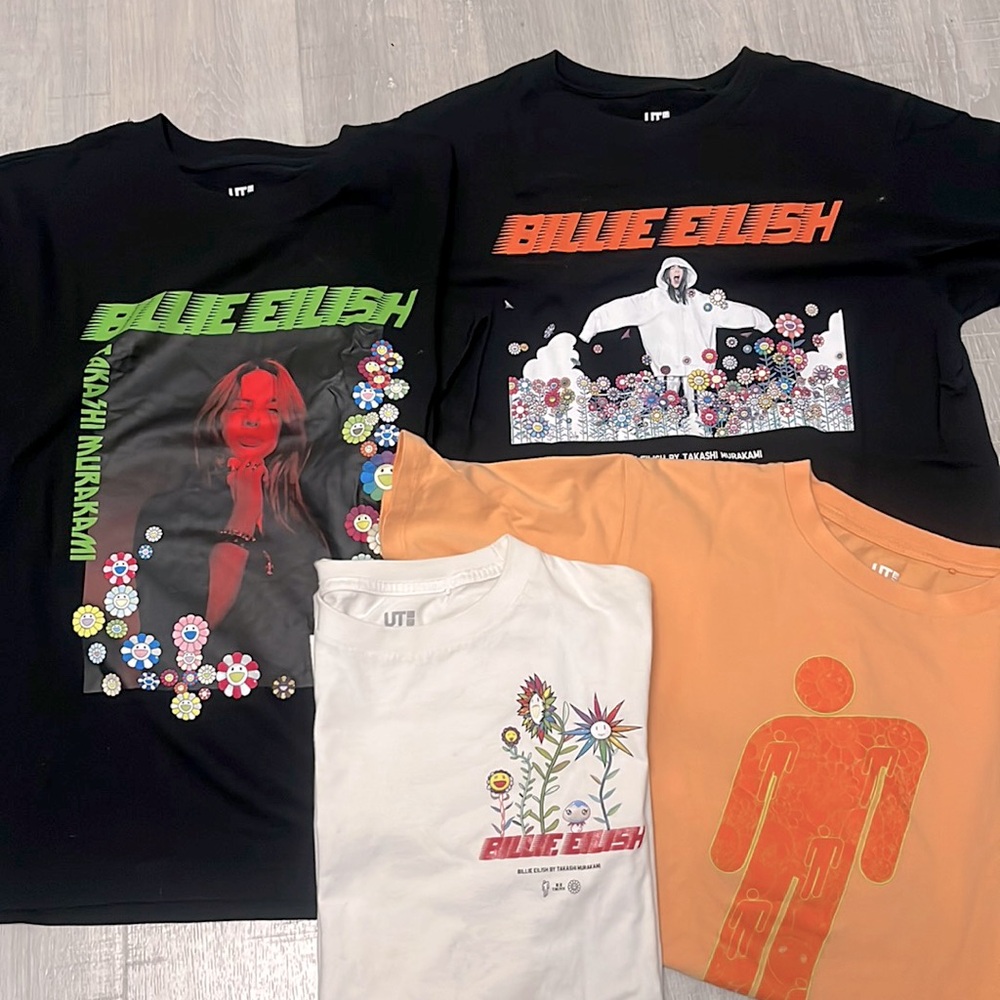 4 T-shirts bundle Billie Eilish x Murakami Takashi